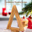 3 arbres de Noël de table en bois avec minuterie lumière chaude