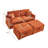 Fluffy 2-in-1 Loveseat & Chaise Lounge with Hidden Storage, Double Ottomans & Table-988749403