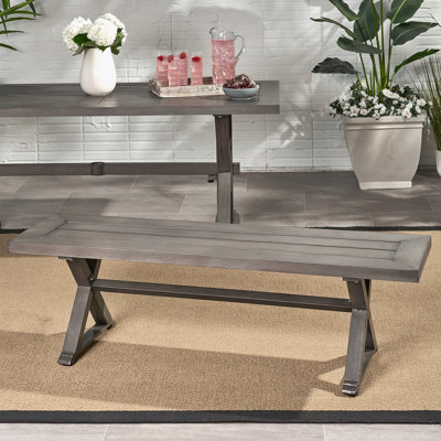 Banc de salle à manger d'extérieur moderne en aluminium