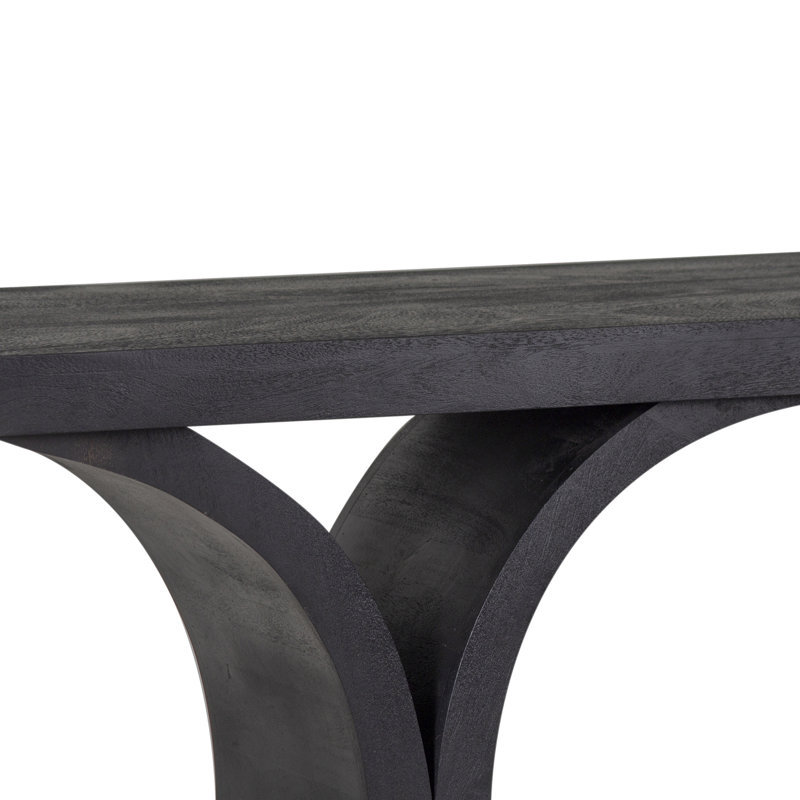Solid Mango Wood Console Table, Black