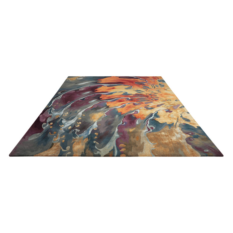Adriel Abstract Wool Hand Woven Area Rug, Rectangle 259 x 351cm