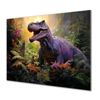 Prehistoric Dinosaur  In The Jungle - Dinosaurmetal Wall Art MT133438
