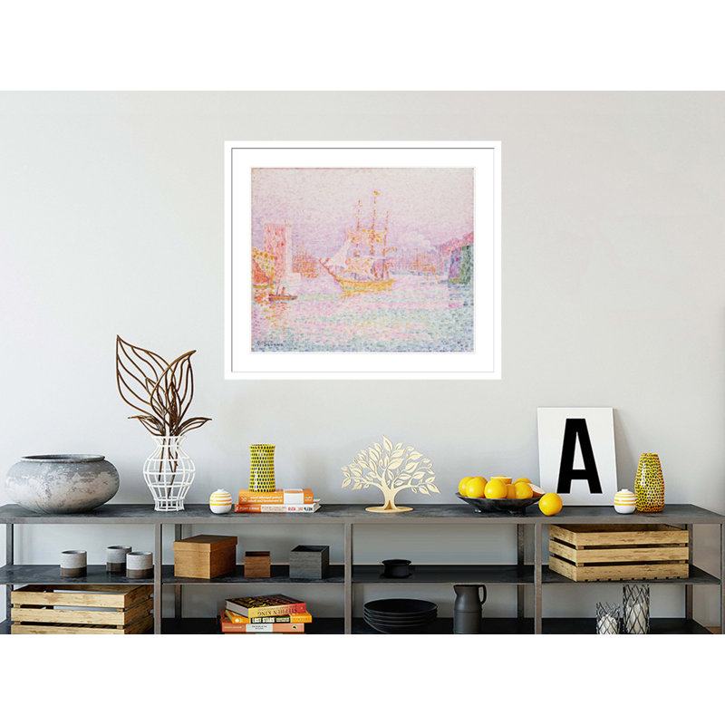 «The Harbor at marseilles» par Paul Signac - Estampe numérique encadrée, H 33,5 po x l 38,91 po