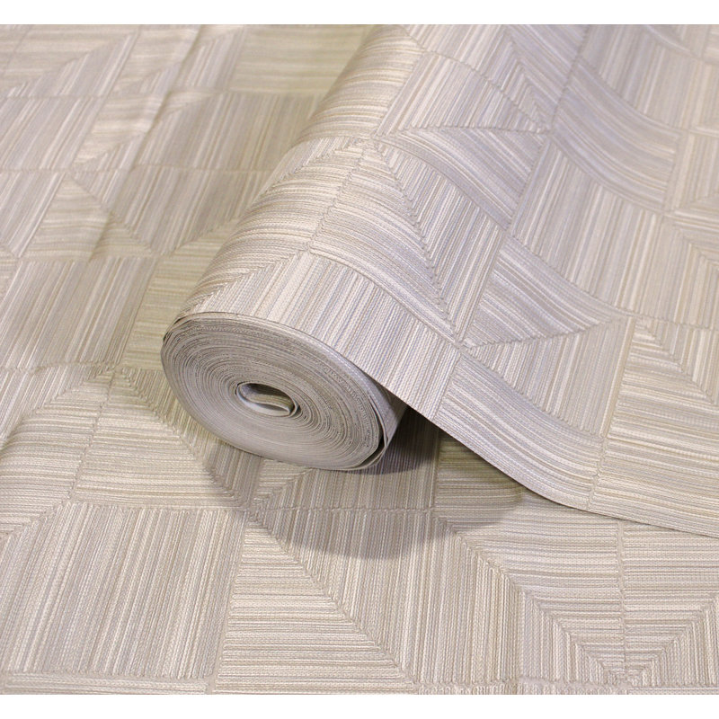 Papier peint moderne à formes géométriques modernes, Blanc cassé