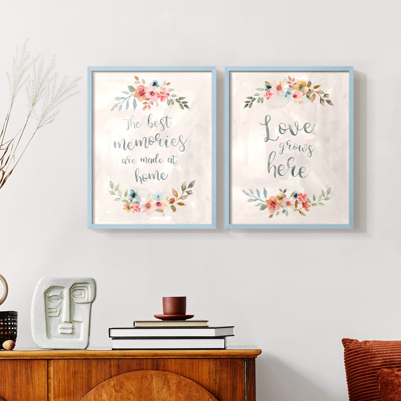 Souvenirs floraux - reproduction encadrée de qualité supérieure - prêt à être accroché - aucun clou requis - aucun clou requis