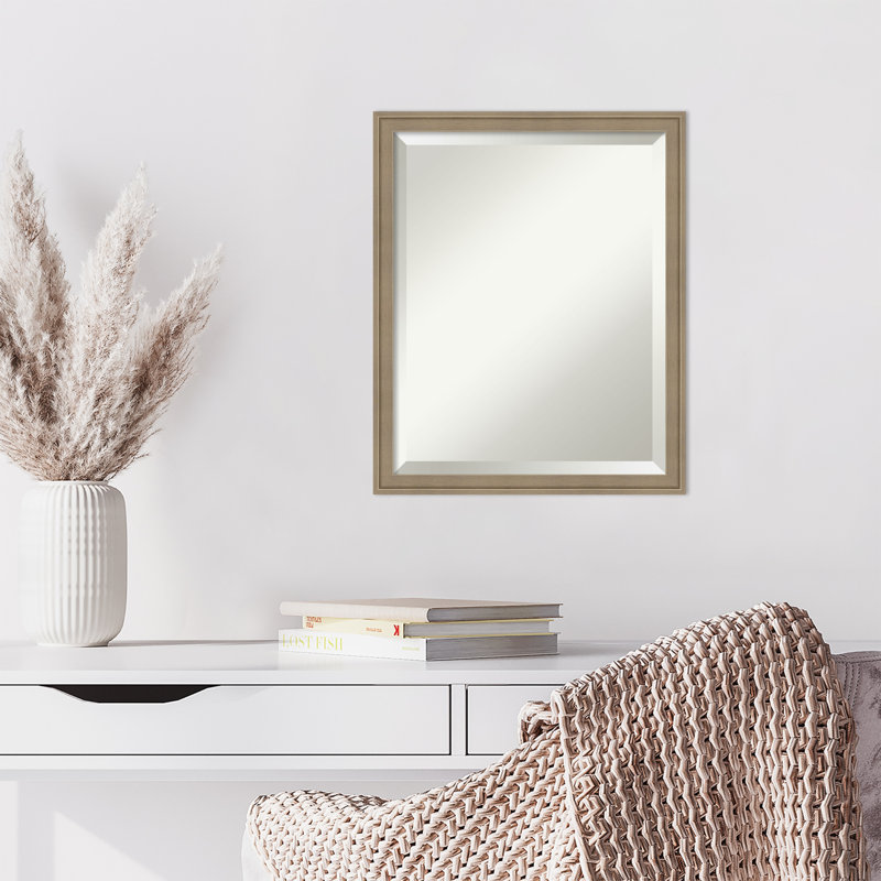 Miroir mural Merima, 21,75 po x 17,75 po, Brun clair