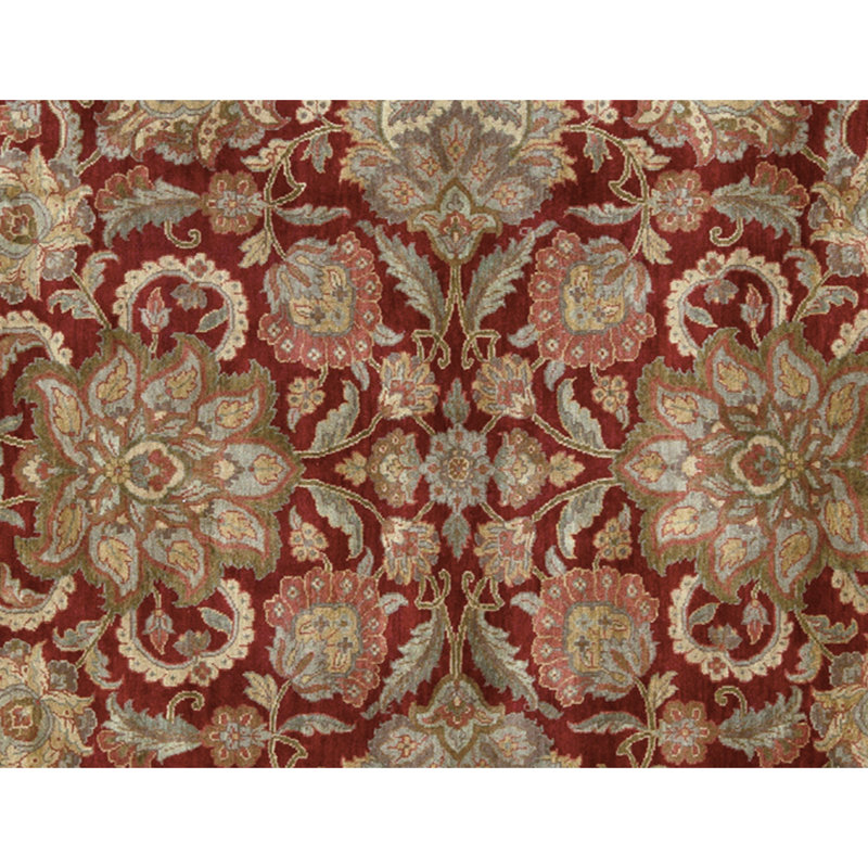 Tapis rouge et noir noué à la main de haute qualité