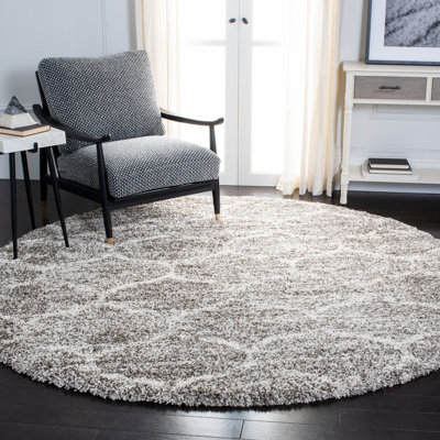 Tapis géométrique gris / ivoire