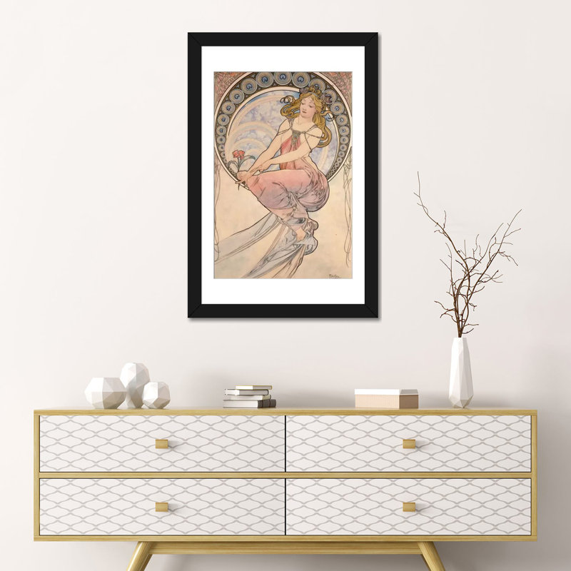 « la peinture, 1898 », impression sur toile, H 24 po x l 16 po x P 1 po, Papier beaux-arts encadré noir, Blanc