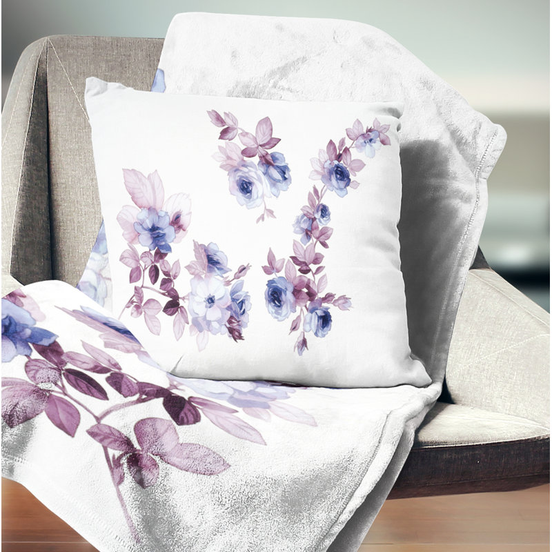 Watercolor Flowers - Coussin décoratif à imprimé floral, Rectangulaire, 12 po x 20 po