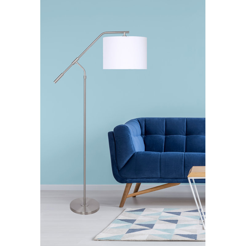 Lampe sur pied arquée 63 po Aran, Nickel brossé