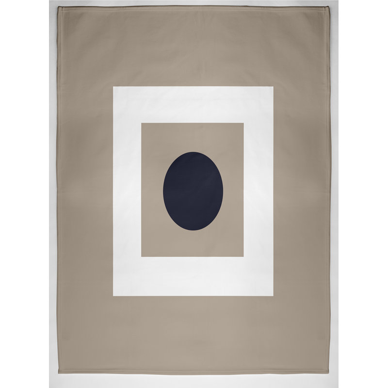 Jeté Square Peg, L 60 po x l 50 po, Lin (taupe / bleu marine)