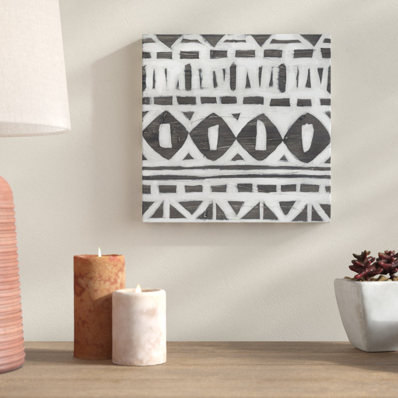 Tribal Textile I by June Erica Vess - Wrapped Canvas Painting, 30cm H x 30cm W