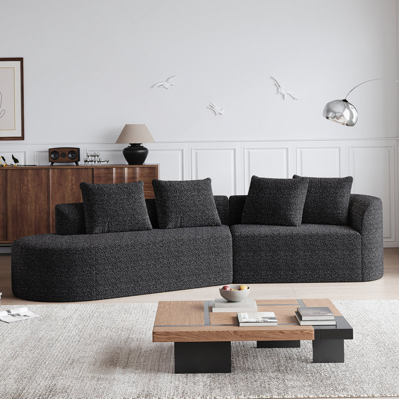Canapé modulaire surdimensionné et rembourré Modern, Chenille noir