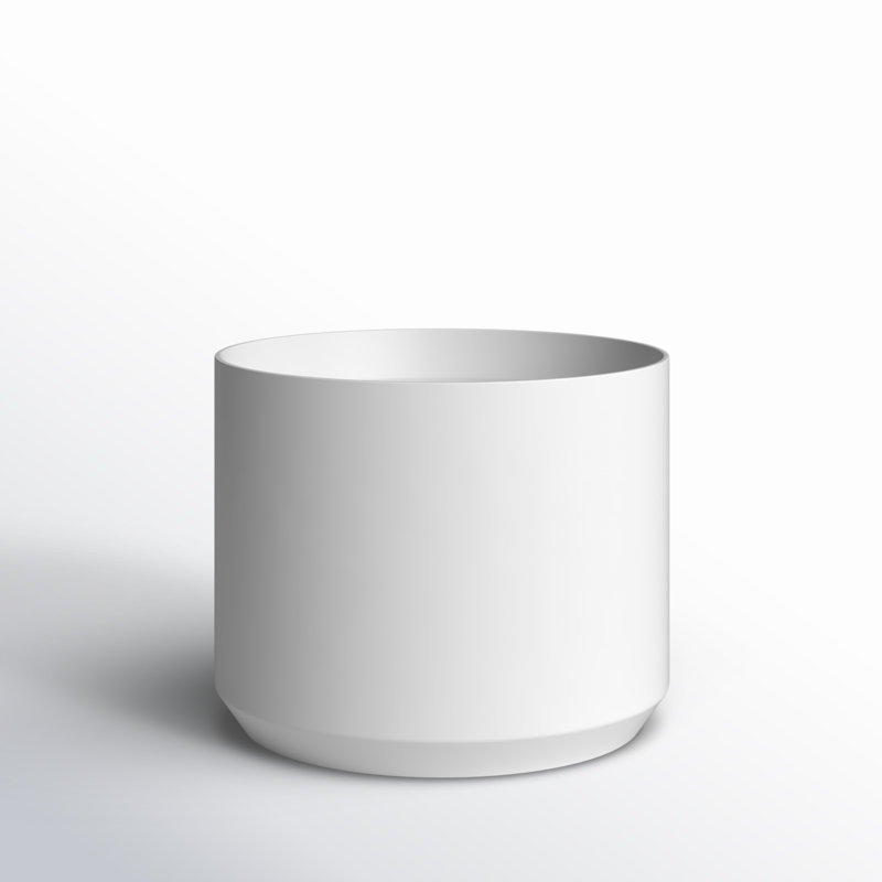 Pot à fleurs en céramique Parsons, Blanc, H 6,75 po x l 7 po x P 7 po