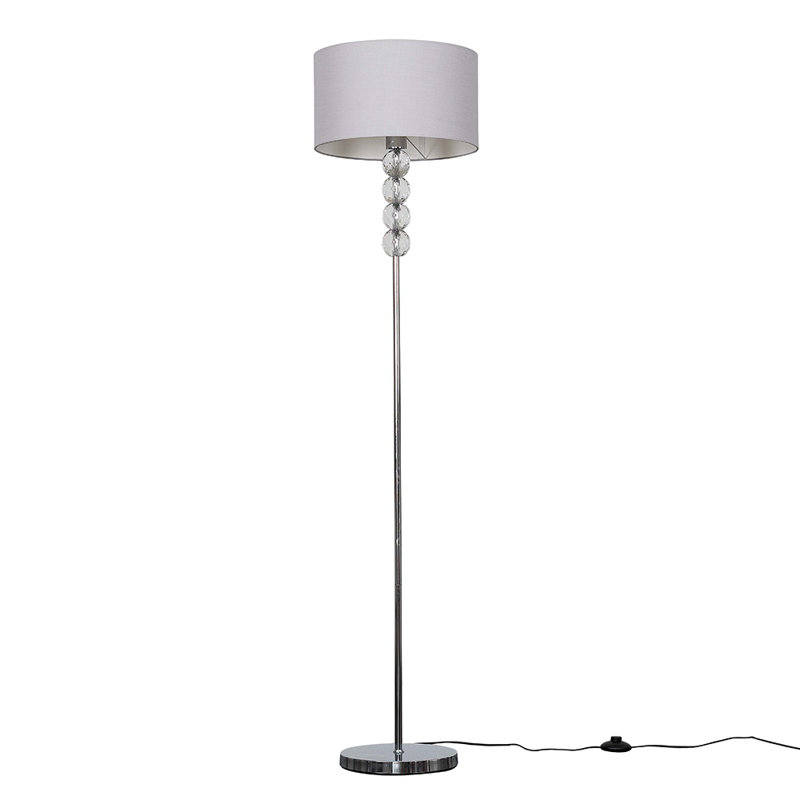 Dycus 151cm Traditional Floor Lamp, Cool Grey, No