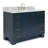 Freitas 61'' Solid Wood Single Bathroom Vanity in Midnight Blue with 0.75'' Carrara Marble Top, Center, Rectangle Sink-1120602746-1074470100-1074470103