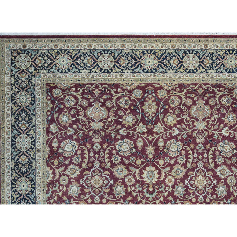 Hand-Knotted High-Quality Red and Black Area Rug