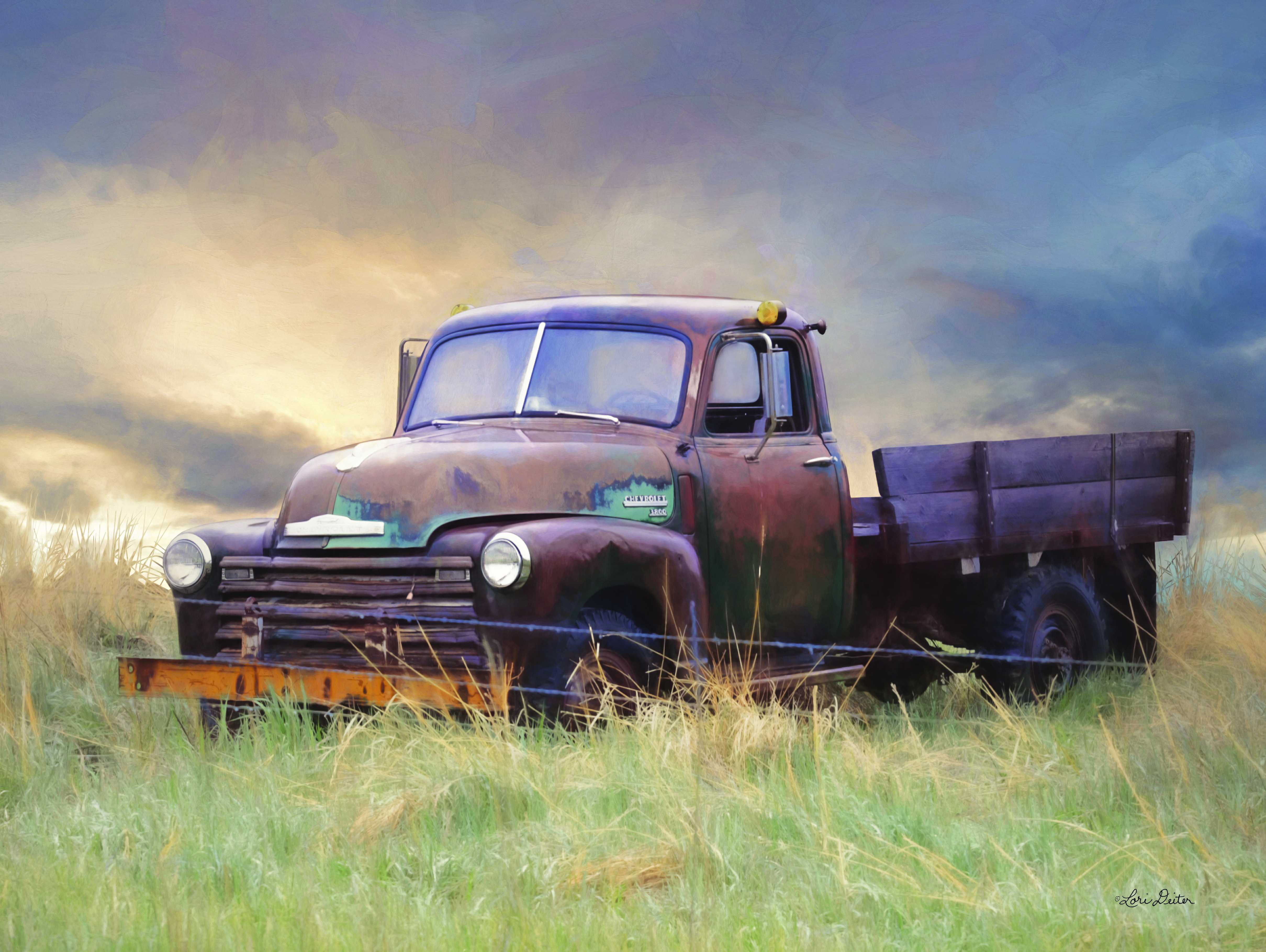 Williston Forge Rusty Chevy - Wrapped Canvas Print | Wayfair