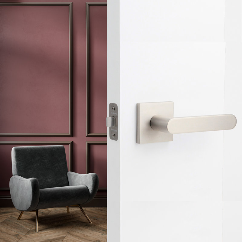 Levier de porte moderne noir mat double Chrystie, Noir mat, Gauche, Mannequin