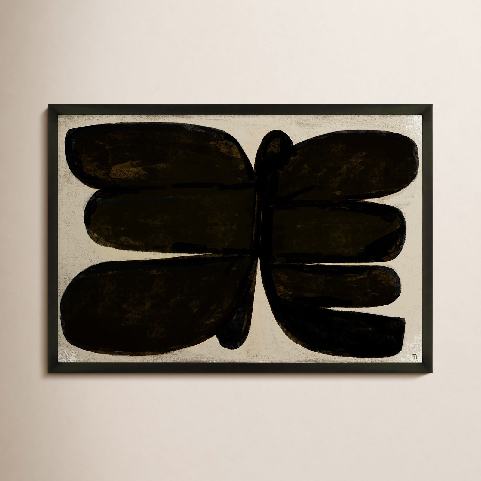 Dragonfly "Dragonfly" Print, Black, 35" H x 50" W x 1.25" D