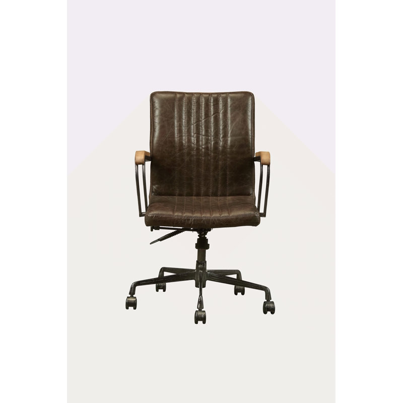 Chaise de bureau pivotante chocolat Distress