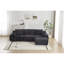Animal de compagnie - Canapé modulaire en velours côtelé 3 places, rembourrage en mousse viscoélastique, sans assemblage, convient aux espaces multiples avec mousse, appartement et salon appropriés, noir