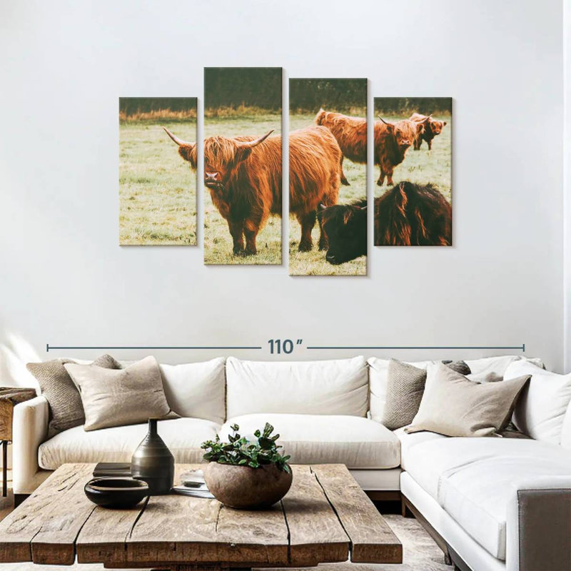Brampt Highland Cow Group, H 48 po x l 75 po