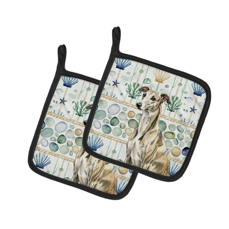 Paire de poignées en verre Brindle Whippet