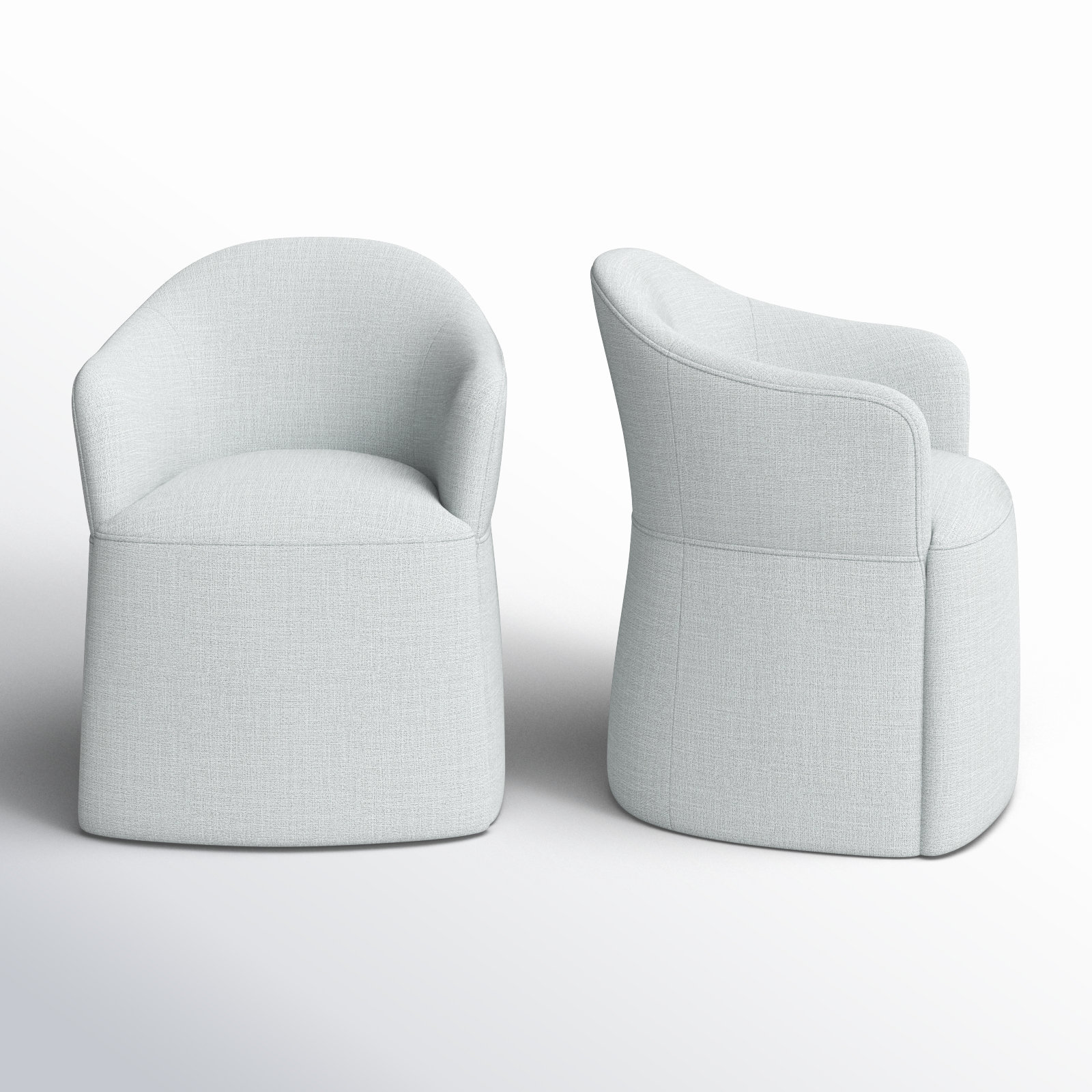 Janina Linen Dining Armchair, Effie Fog