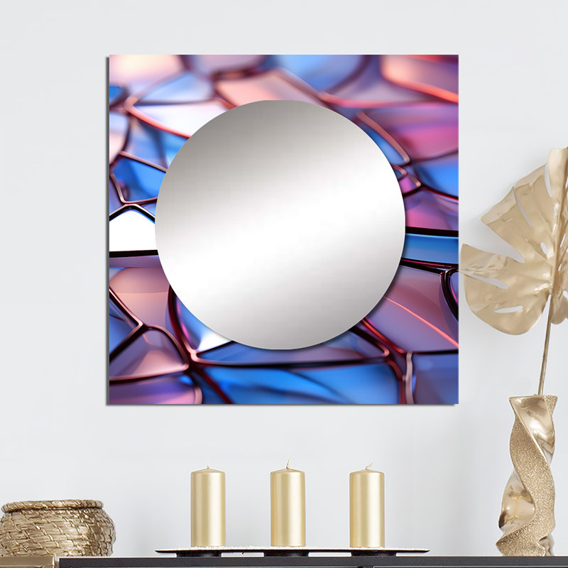 Grand miroir mural carré Deravil - Lilas, 29 po x 29 po