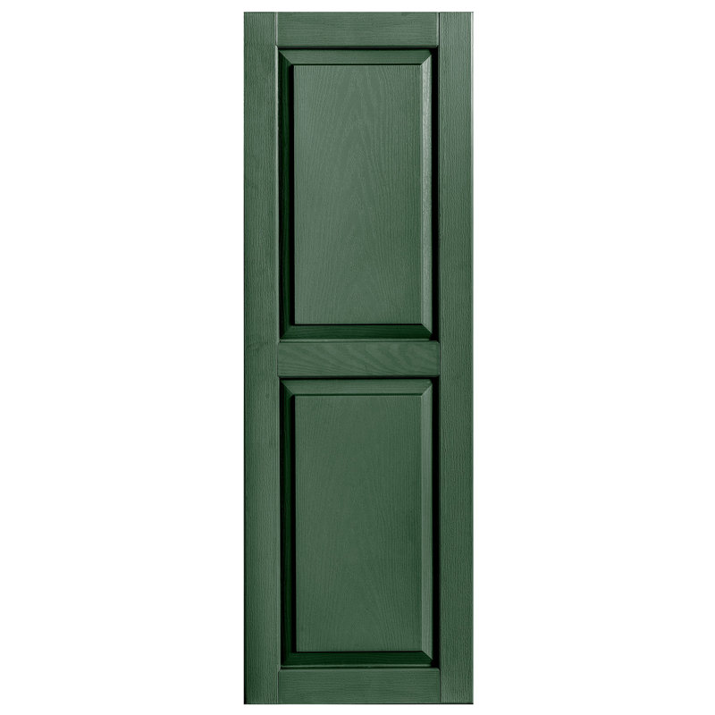 Volet extérieur à panneau surélevé en vinyle simple, Vert, 16 po, 72 po