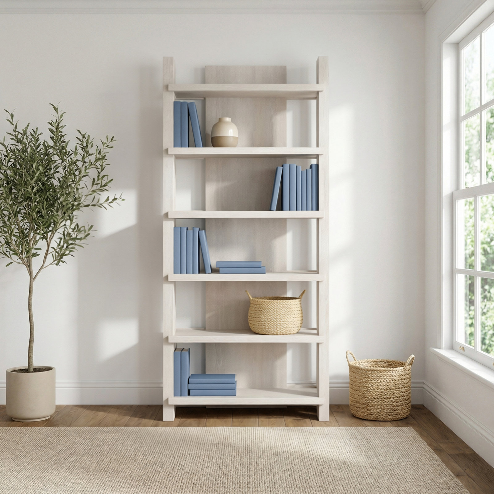 Packer 42" Bookcase, White Wash