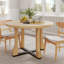Table de salle à manger 48 "ronde - Embrassez chic. Sièges 4. Fabriquée en bois massif et résistante aux égratignures. Assemblage facile. Convient aux espaces de cuisine. Brillance naturelle en frêne. Table de style H 48 po x P 48 po. H 30,82 po.-734901166