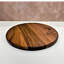 Plateau de table rond en noyer noir uni