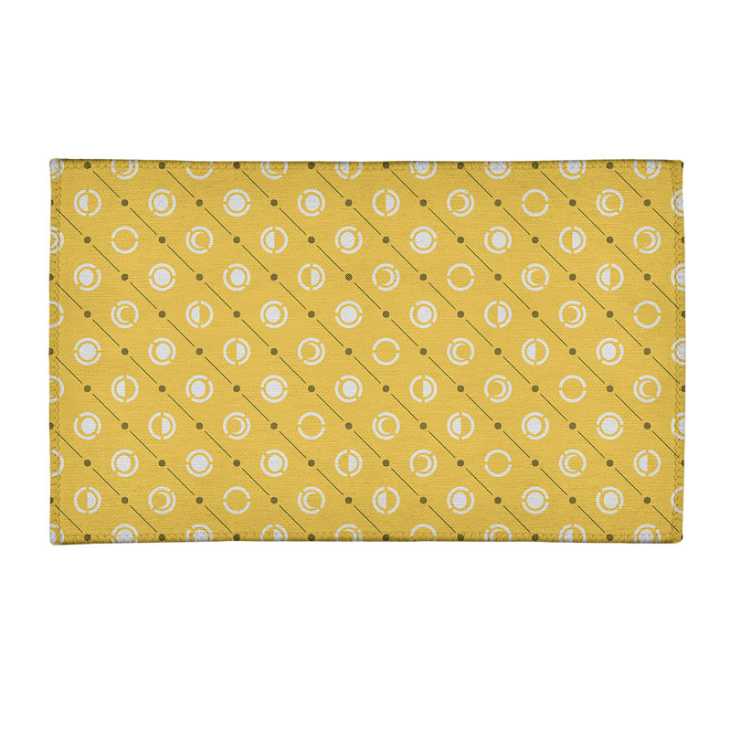 Tapis gris clair/jaune lune phases, Rectangle 2 pi x 3 pi