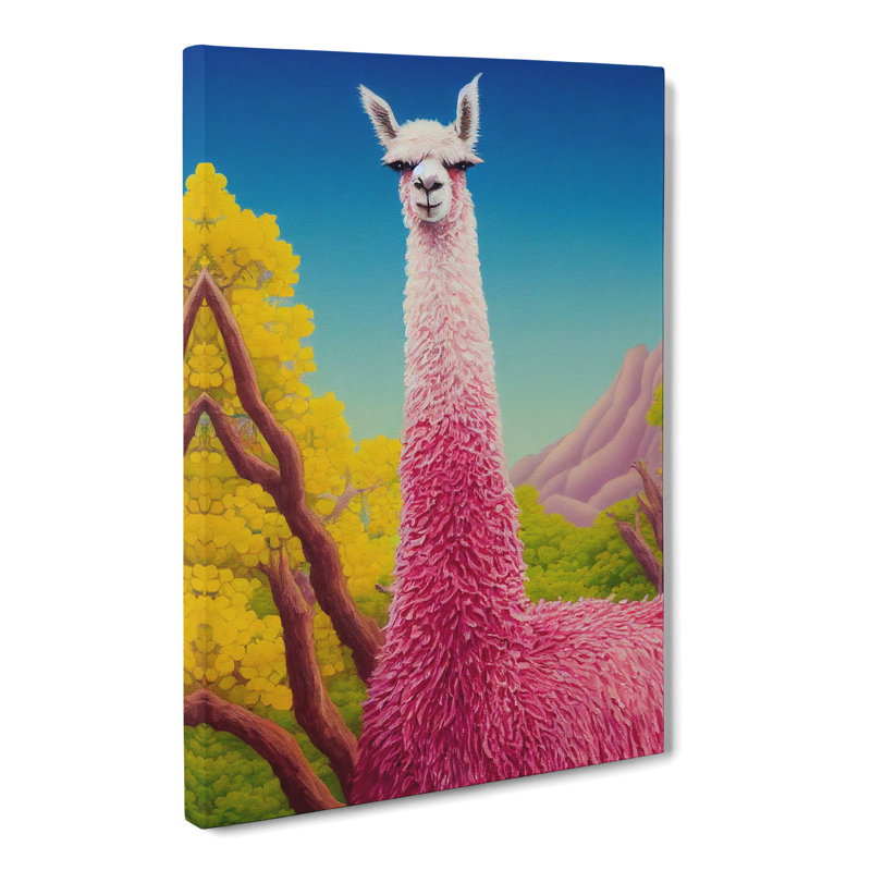 Llama Kitsch - Wrapped Canvas, 60cm H x 40cm W x 3cm D