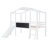 Crone Kids Twin House Loft Bed with Lights, Blackboard and Slides-675145873