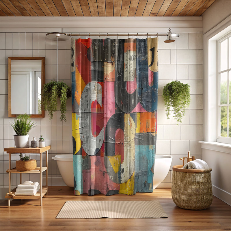 Lively Mix - Premium Shower Curtain, 74"H x 71"W