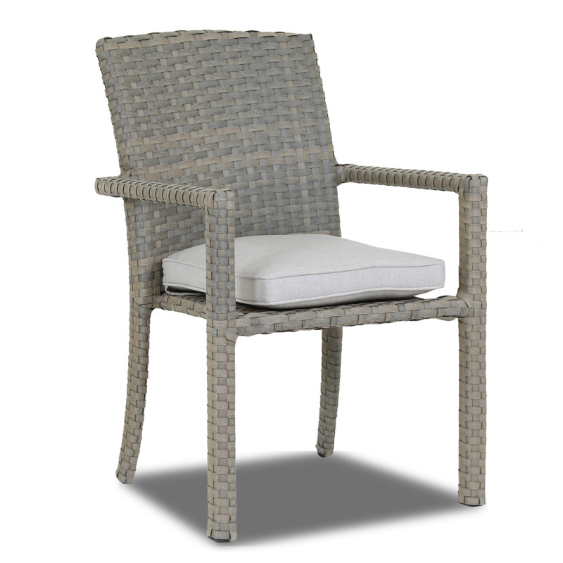 Outdoor Dining Armchair, Cast Silver Sunbrella®