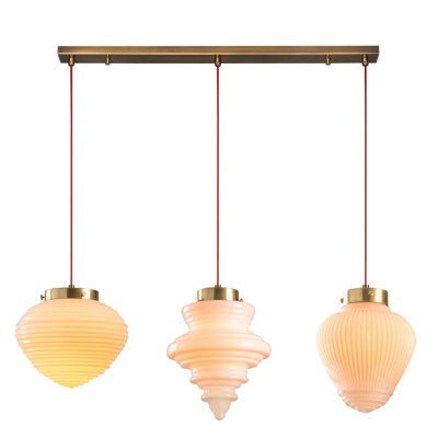 3 - Light Red/Gold Kitchen Island Pendant