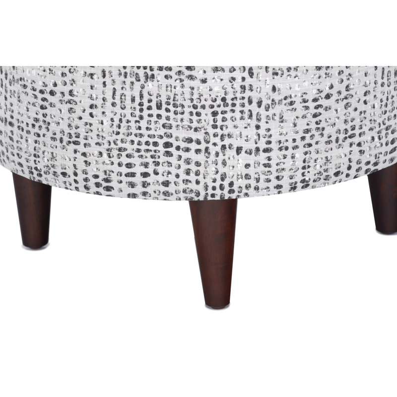 Repose-pieds standard rond 22 po Meila, Sable / noir / blanc / gris 100% coton