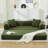 78.5" Corduroy Bed, 3 - Seater With 2 Pillows And Foam Spring Floor Mattress For Living Room, Office Convertible Fold Out Couch Bed In Corduroy, Office, Apartment-1417829127