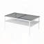 Table basse rectangulaire avec plateau en verre trempé gris et pieds blancs - 38,39 po-1701760380