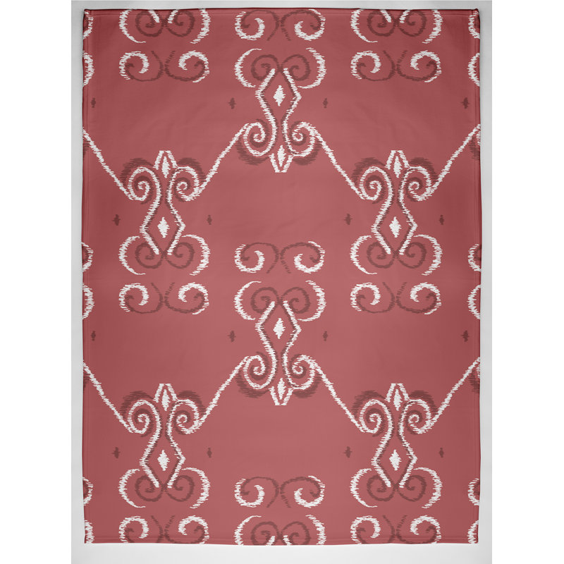 Hester Plain Weave / Muslin Throw Blanket, Coral