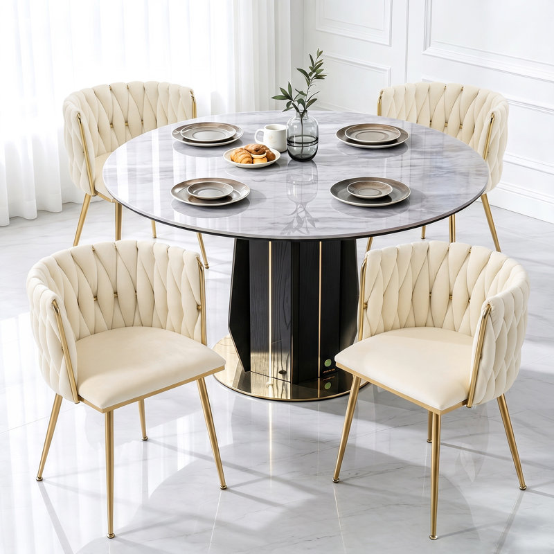 Chaises de salle à manger 18,5 po H 18,5 po, Beige