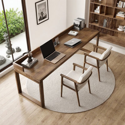 Modern Rectangular Solid Pine Wood Writing Desk by One Allium Way