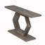 Table d'entrée moderne avec structure à pieds hexagonaux novateurs et finition en placage de sapin de qualité supérieure pour une sophistication