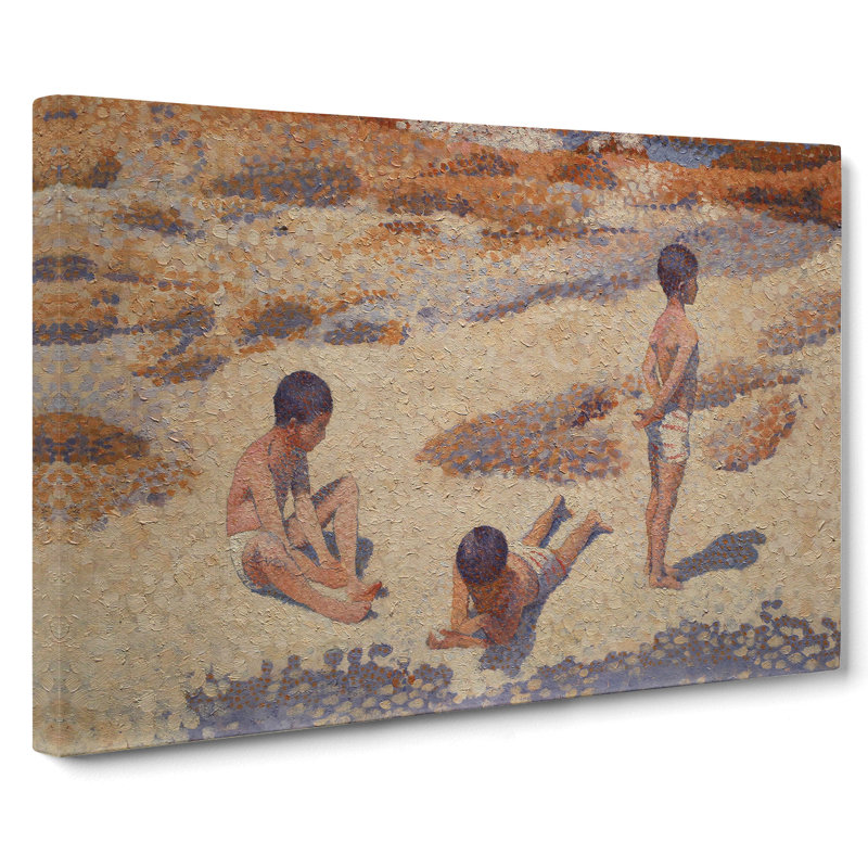 The Beach At Cabasson by Henri-Edmond Cross - Wrapped Canvas Painting, 35cm H x 50cm W x 3cm D
