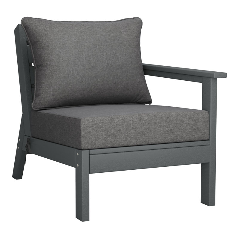 Deep Seating Right Arm Chair With Cushions, Gray, Gray